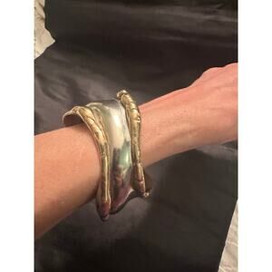 VINTAGE ALLEN JACOBSON SIGNED BRUTALIST MODERNIST CUFF BRACELET